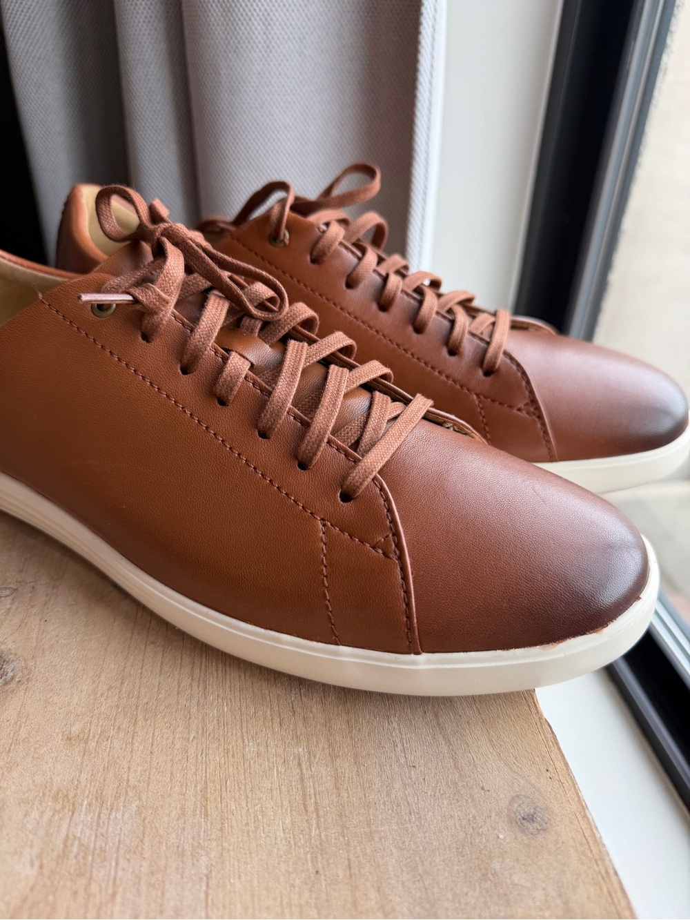 Cole Haan Grand.ØS leather sneakers — cognac tan 🍂